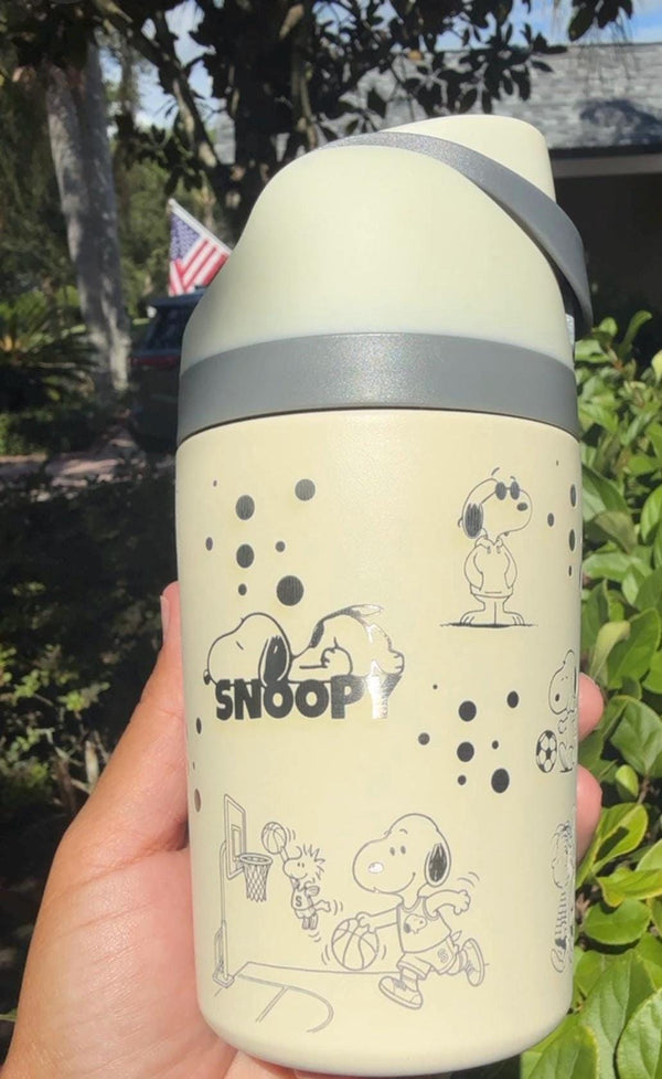 Snoopy Kids Water Bottle 12oz – Laser Engraved FreeSip Stainless Steel