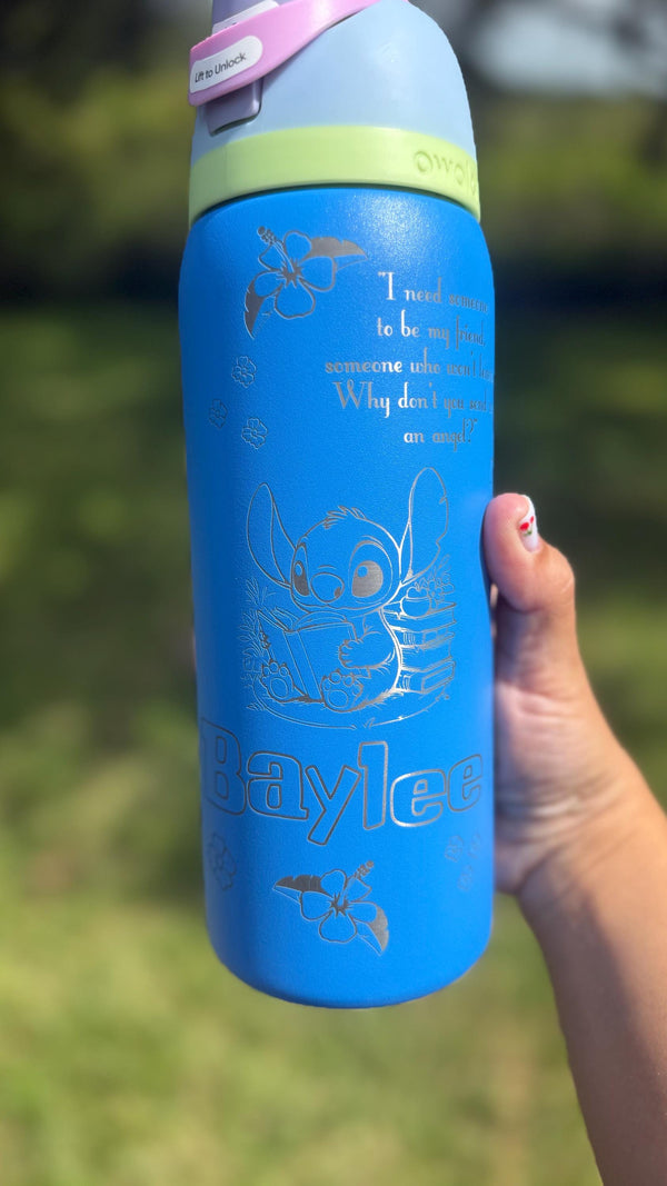 Stitch-Inspired Engraved Owala FreeSip – Personalized